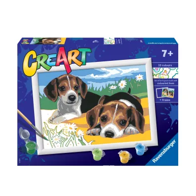 Malowanie po numerach CreArt - Szczeniaczki Jack Russel Ravensburger