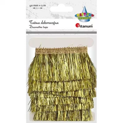 Titanum Ta�ma z fr�dzlami plastikowymi z�ota 40mm x 1m