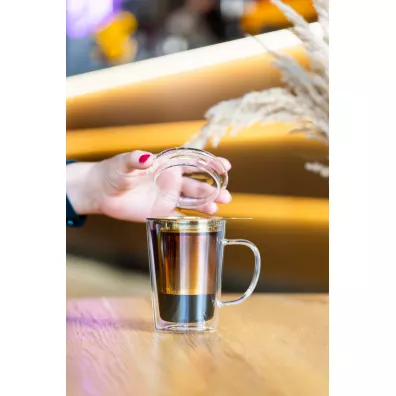 Vialli Design Szklanka z podw�jn� �ciank� z zaparzaczem Amo 29378 300 ml