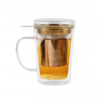 Vialli Design Szklanka z podw�jn� �ciank� z zaparzaczem Amo 29378 300 ml