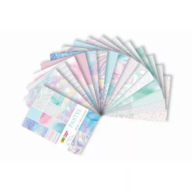 Happy Color Blok z motywami PASTEL, A4, 80g, 15 arkuszy, 26 motyww 80 g 15 kartek