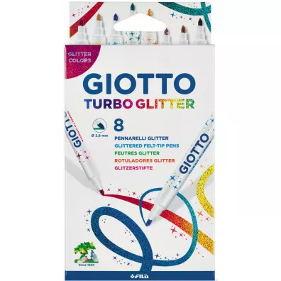 Giotto Flamastry Turbo Glitter 8 szt.