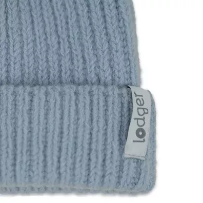 Lodger Czapeczka z weny merino 100% niebieska Blue Fogg 6-12 mies.
