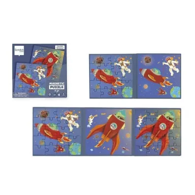 Puzzle magnetyczne Rakieta i kosmos 40 element�w Scratch