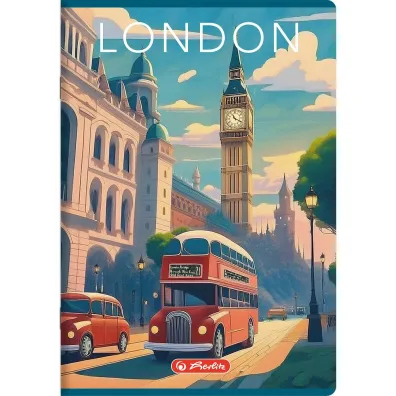 Herlitz Zeszyt A4 Retro City z marginesem linia 96 kartek