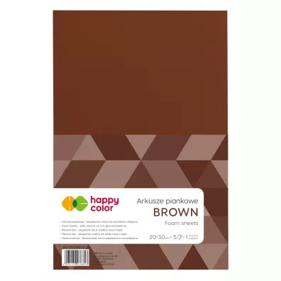 Happy Color Arkusze piankowe, br�zowe, A4, 5 arkuszy 5 szt.