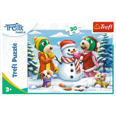 Puzzle 30 el. Zimowe zabawy Treflik�w