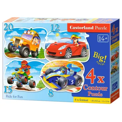Puzzle maxi 4w1 - Pojazdy (8+12+15+20 el.) Castorland