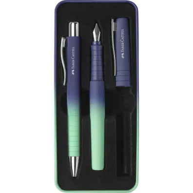 Faber-Castell Zestaw prezentowy poly pi�ro wieczne m + d�ugopis buzzing blue