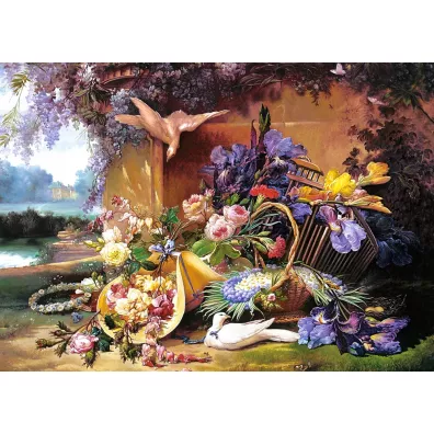 Puzzle 2000 el. Copy of Elegant Still Life with Flowers, Eugene Bidau Castorland