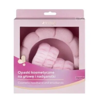KillyS Opaski kosmetyczne na g�ow� i nadgarstki R�owe 3 szt.