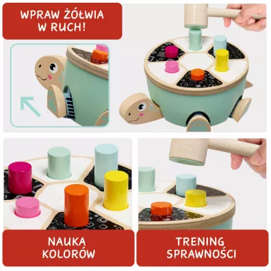 Gra motoryczna ��w Drewniana wbijanka - 18 m+ Top Bright