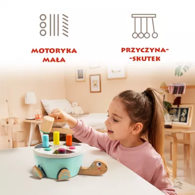 Gra motoryczna ��w Drewniana wbijanka - 18 m+ Top Bright