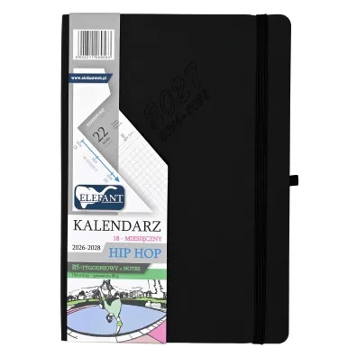 Kalendarz 2026/2028 18 m-cy. Hip hop B5 tygodniowy czarny