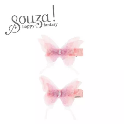 Souza! Spinki do wosw tiulowe motyle rowe Thyrza 2 szt.