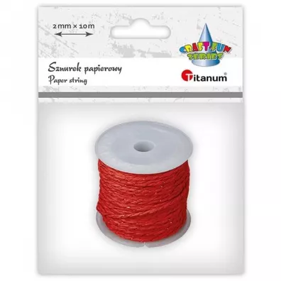 Titanum Sznurek papierowy czerwono-z�oty 2mm x 10m 10 m