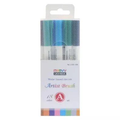 Marvy Flamastry Artist Brush 18 kolor�w