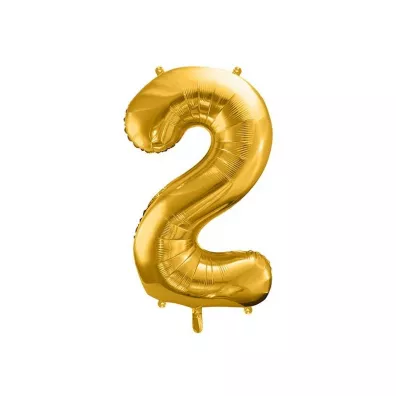 PartyDeco Balon foliowy 2 z�oty 86cm