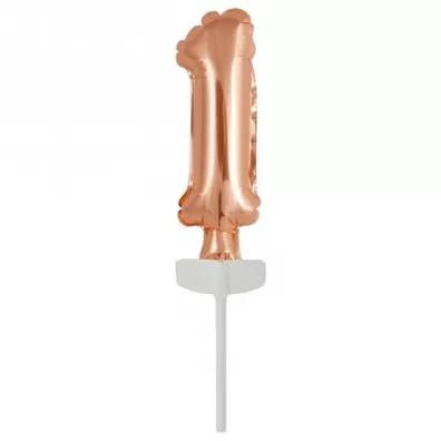 Amscan Balon foliowy mini cyfra 1 r�owe z�oto 4x12cm