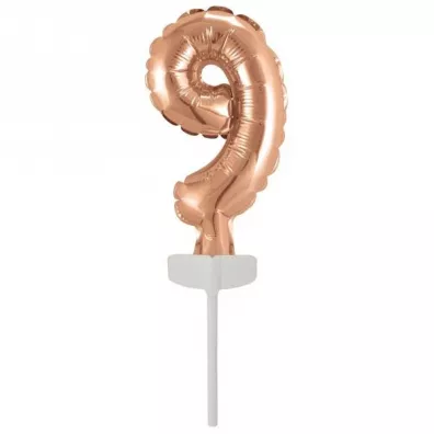 Amscan Balon foliowy mini cyfra 9 r�owe z�oto 7x12cm