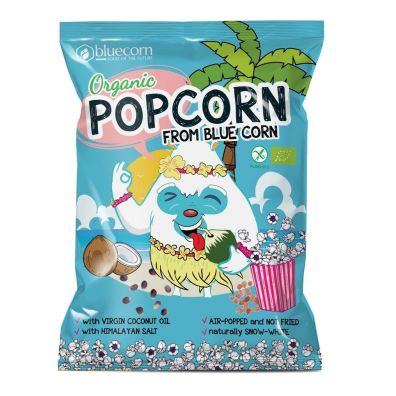 Bluecorn Popcorn z niebieskiej kukurydzy z olejem kokosowym i solą himalajską bezglutenowy 20 g Bio