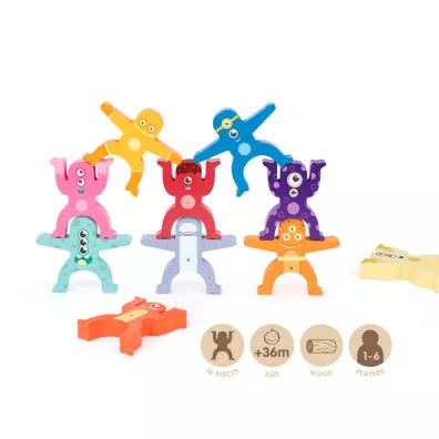 Figurki do uk�adania Wie�y kosmit�w, drewniana zabawka edukacyjna Milan