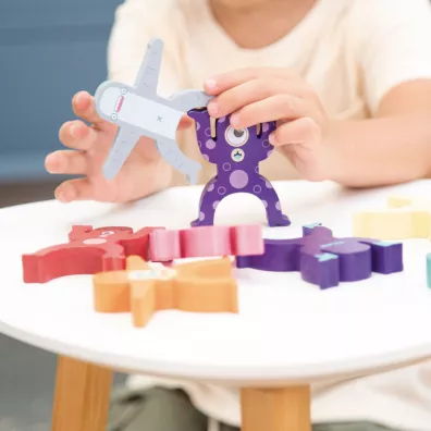 Figurki do uk�adania Wie�y kosmit�w, drewniana zabawka edukacyjna Milan