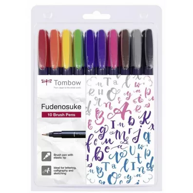 Tombow Flamastry brush pen Fudenosuke 10 szt.