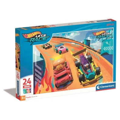 Puzzle 24 el. Maxi SuperColor. Hot Wheels Clementoni