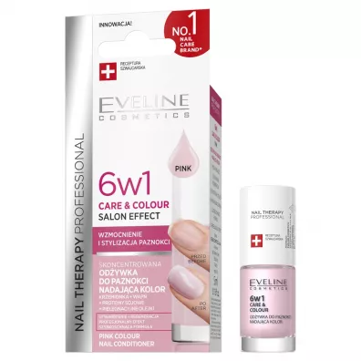 Eveline Cosmetics Nail Therapy 6w1 Care & Colour od�ywka do paznokci Pink 5 ml