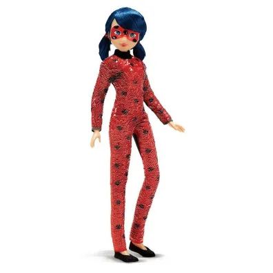 Orbico Lalka Miraculous Biedronka i Czarny Kot - Marinette w zmieniaj�cym si� stroju z cekinami Fashion Flip 50375