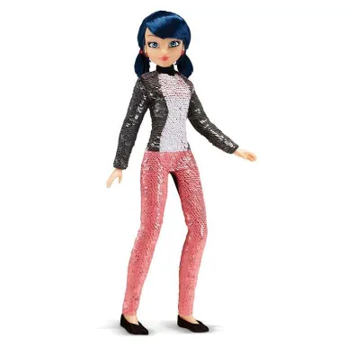 Orbico Lalka Miraculous Biedronka i Czarny Kot - Marinette w zmieniaj�cym si� stroju z cekinami Fashion Flip 50375