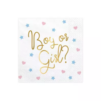 PartyDeco Serwetki Boy or Girl? 33x33 cm