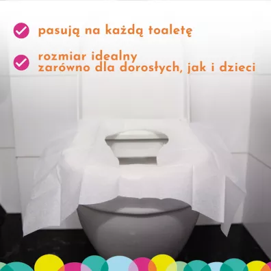 Wucetki Jednorazowe papierowe nak�adki na toalet� z wygodnymi brzegami XXL dla dzieci i doros�ych 6 x 10 szt.