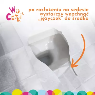 Wucetki Jednorazowe papierowe nak�adki na toalet� z wygodnymi brzegami XXL dla dzieci i doros�ych 6 x 10 szt.