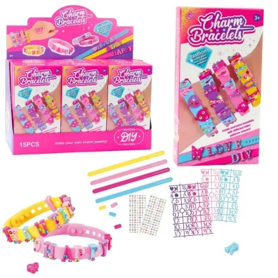 Bransoletki DIY zawieszki wzory litery LeanToys