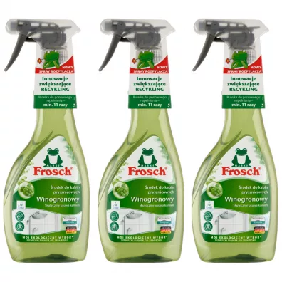 Frosch rodek do kabin prysznicowych winogronowy Zestaw 3 x 500 ml