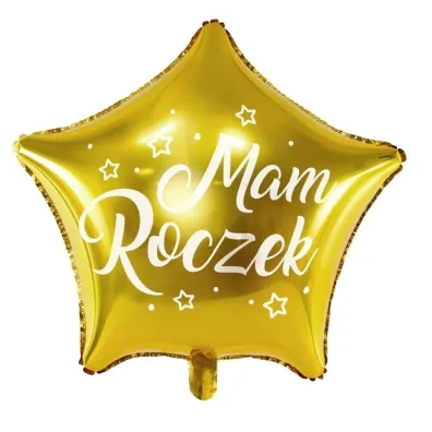 PartyDeco Balon foliowy Gwiazdka Mam Roczek z�oty 48cm