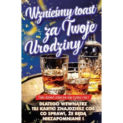 Yeku Karnet Urodziny z nak�adk� na butelk�