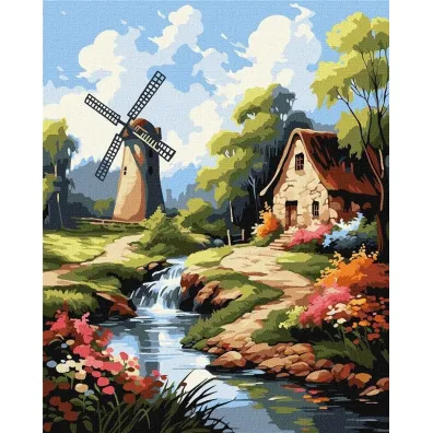 Ideyka Malowanie po numerach - Dom przy m�ynie 40x50cm