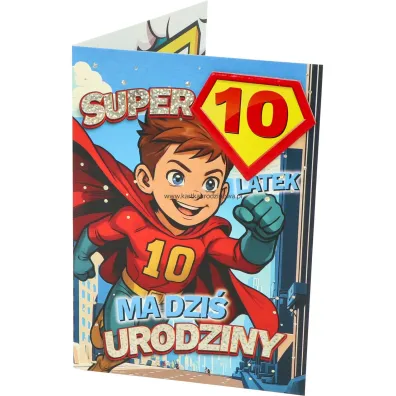 Yeku Karnet Urodziny 10 ch�opiec - Superbohater