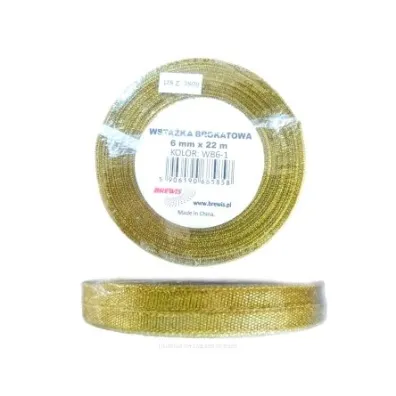 Brewis Wst��ka brokatowa z�ota 6mm x 22m