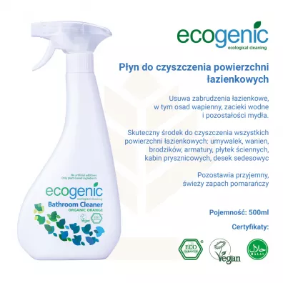 Ecogenic Spray do czyszczenia powierzchni �azienkowych Pomara�cza 500 ml