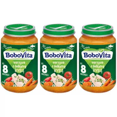BoboVita Obiadek Warzywa z delikatn ryb po 8 miesicu Zestaw 3 x 190 g