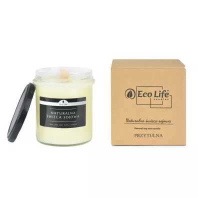 Eco Life �wieca Sojowa Cosy Fire z drewnianym knotem 350 ml