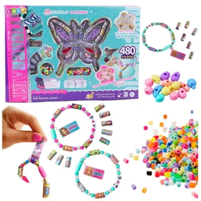 LeanToys Zestaw do tworzenia bi�uterii koralik�w naklejki