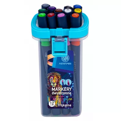 Astra Markery artystyczne tr�jk�tne dwustronne p�dzelkowa i �ci�ta ko�c�wka 12 szt.