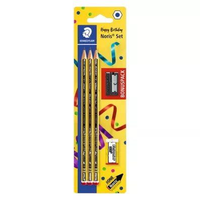 Staedtler O��wki Noris HB + gumka + temper�wka, 3 sztuki
