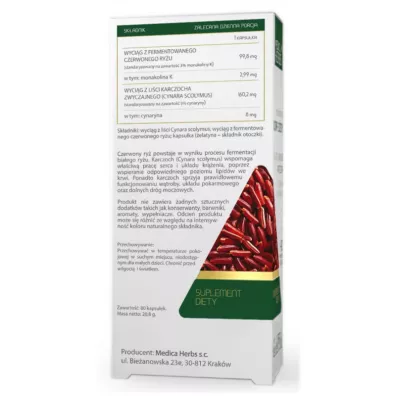 Medica Herbs Fermentowany Czerwony Ry + Karczoch Suplement diety 80 kaps.