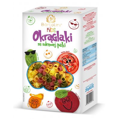 Bartolini Kids Makaron dla dzieci z warzywami okrąglaki 250 g